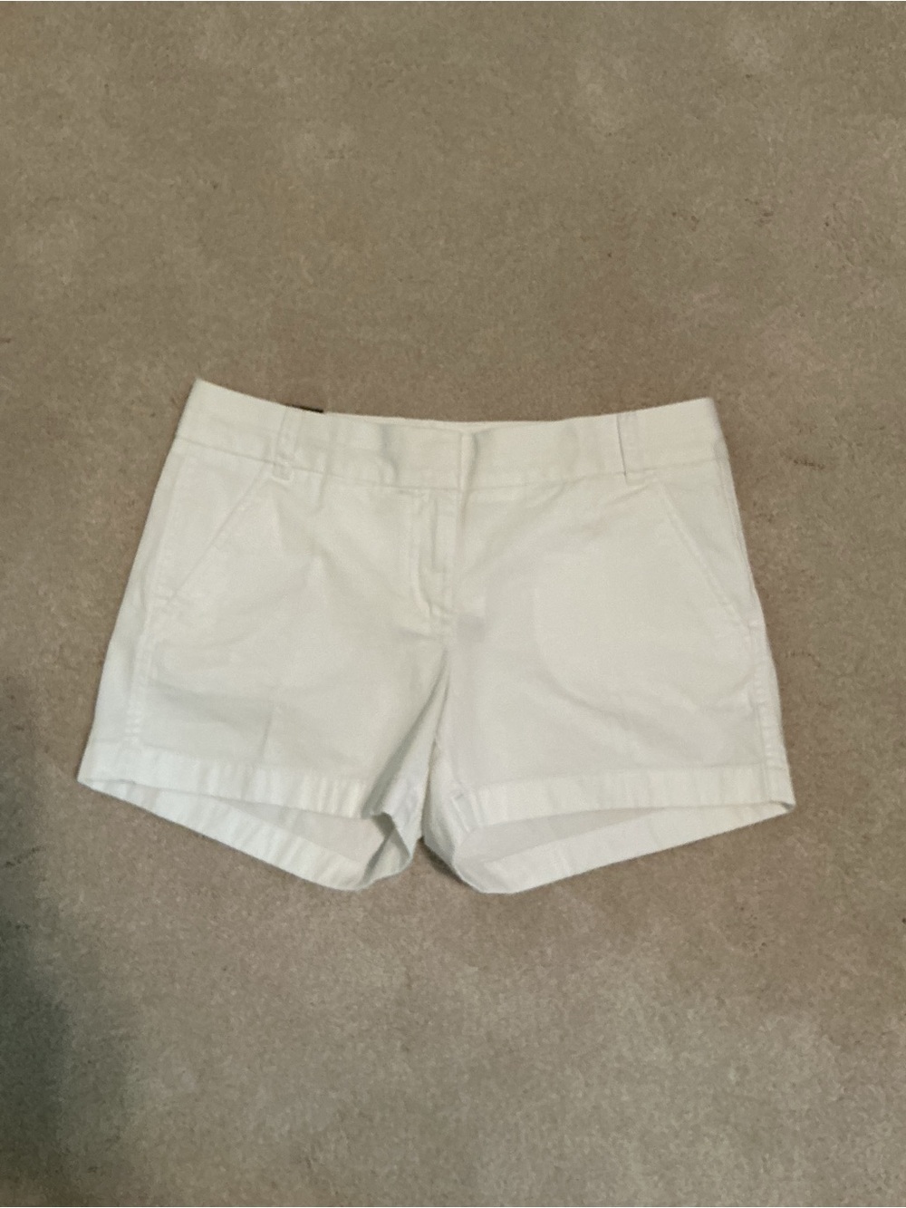 J. Crew White Cotton Chino Shorts